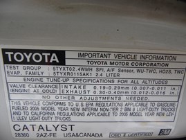 2005 TOYOTA RAV4 L WHITE 2.4L AT 2WD Z18045
